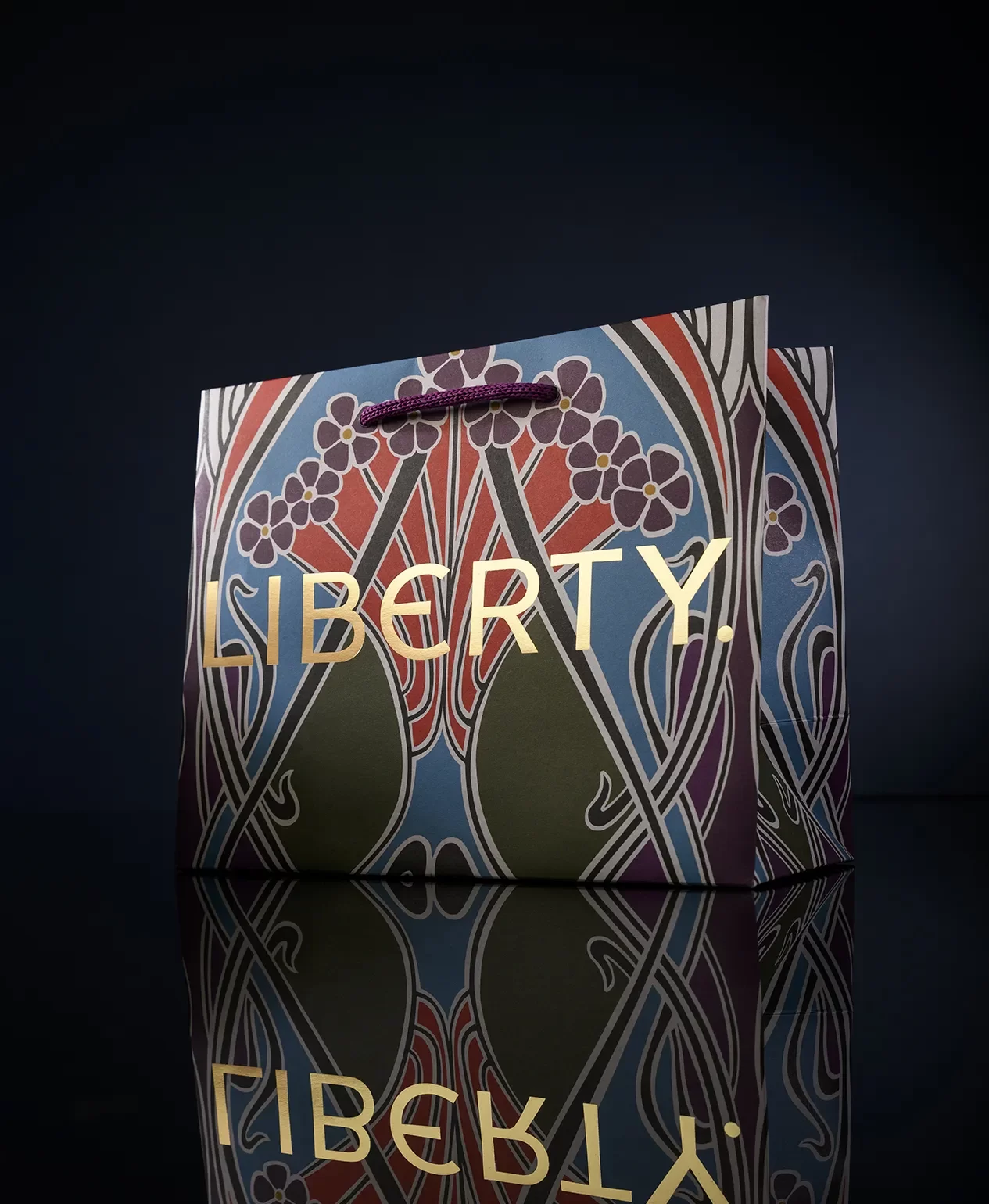 Liberty 150th anniversary branded luxury paper retail bag packaging mobile