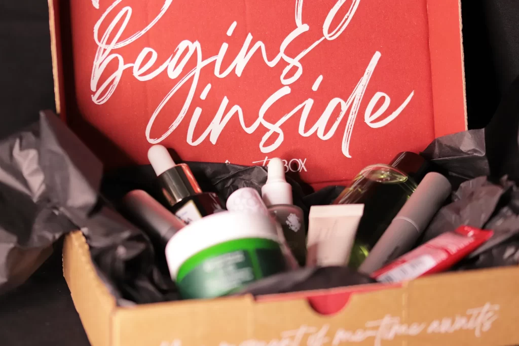 OK! Beauty Box LokBox filled ecommerce packaging