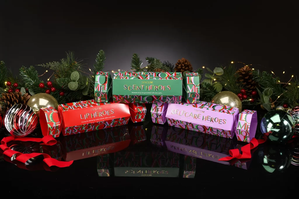 Space NK Christmas crackers product packaging