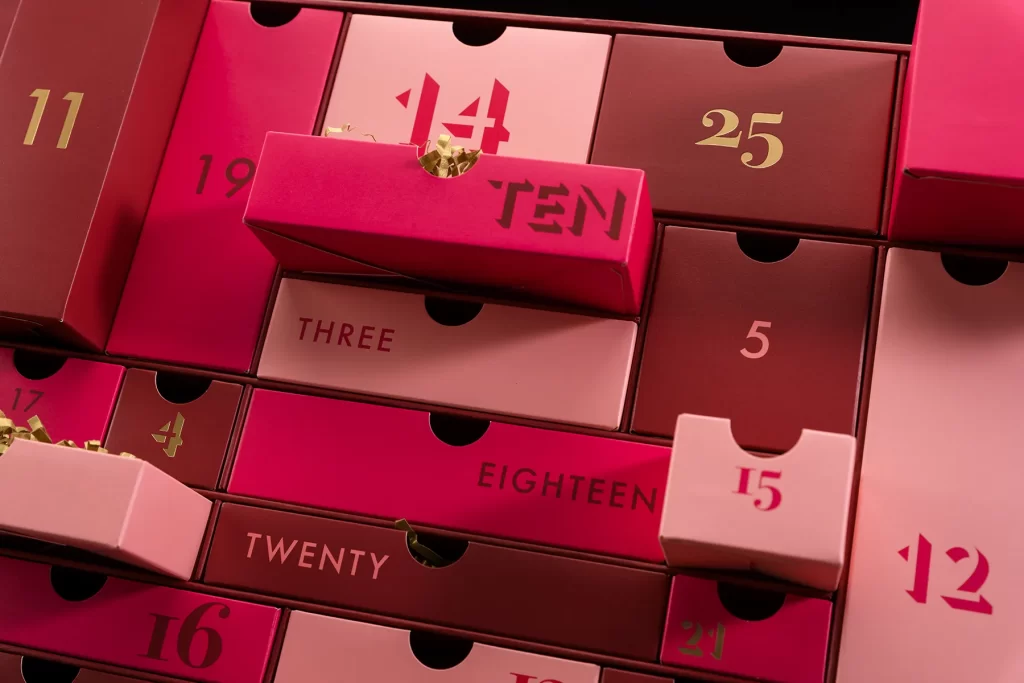OK! Beauty Box advent calendar packaging drawers