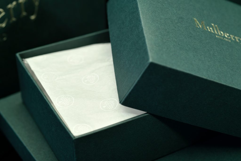 Mulberry retail box packaging
