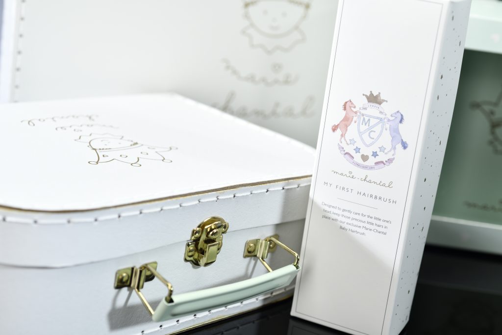 Marie Chantal My First collection box and suitcase bespoke packaging