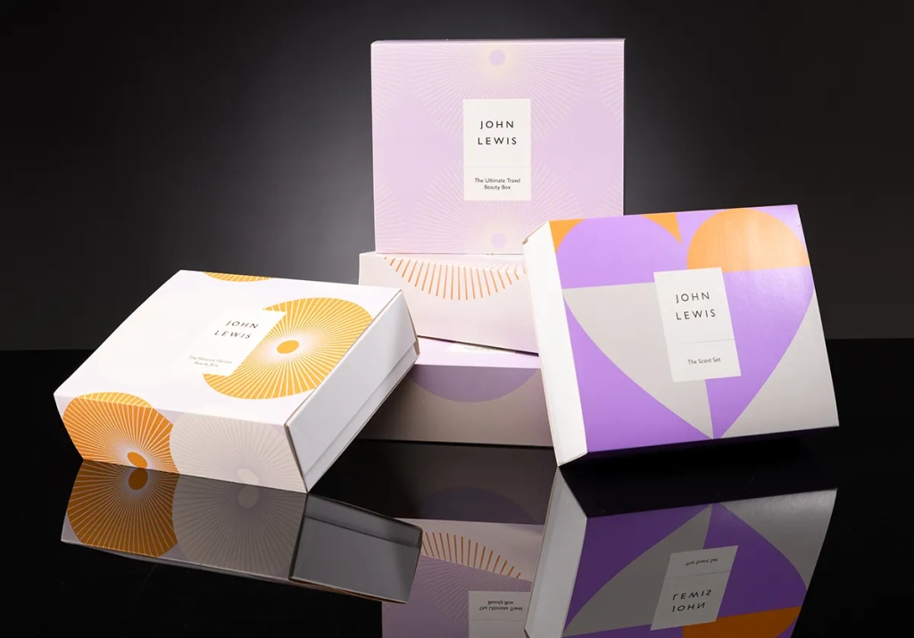 John Lewis seasonal beauty boxes stacked