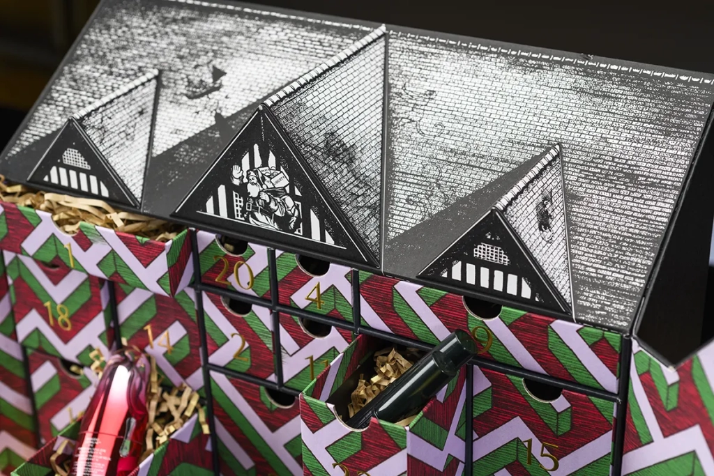 Liberty 2024 mens beauty advent calendar drawers packaging