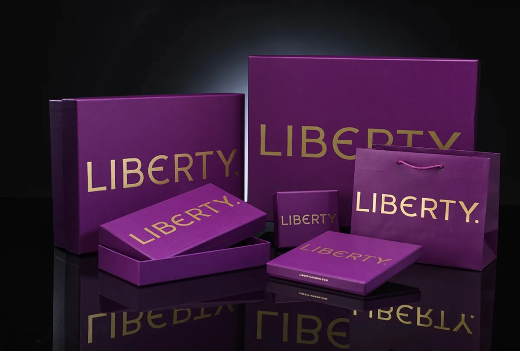 Liberty luxury retail packaging boxes and bags
