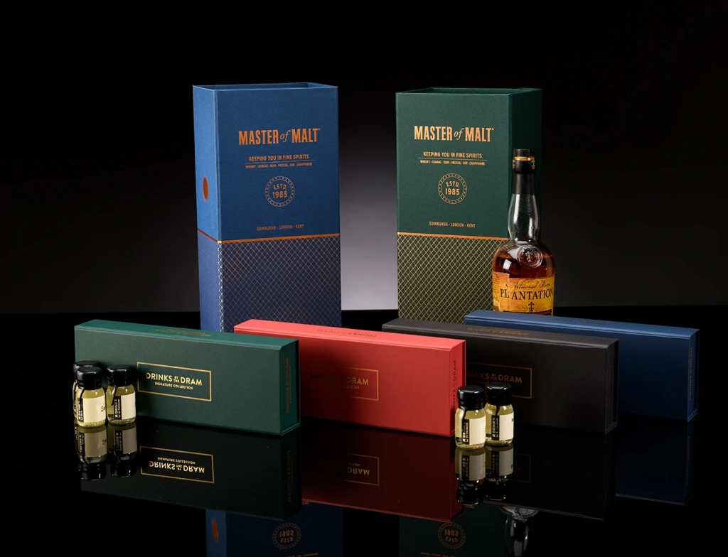 Master of Malt product packaging boxes