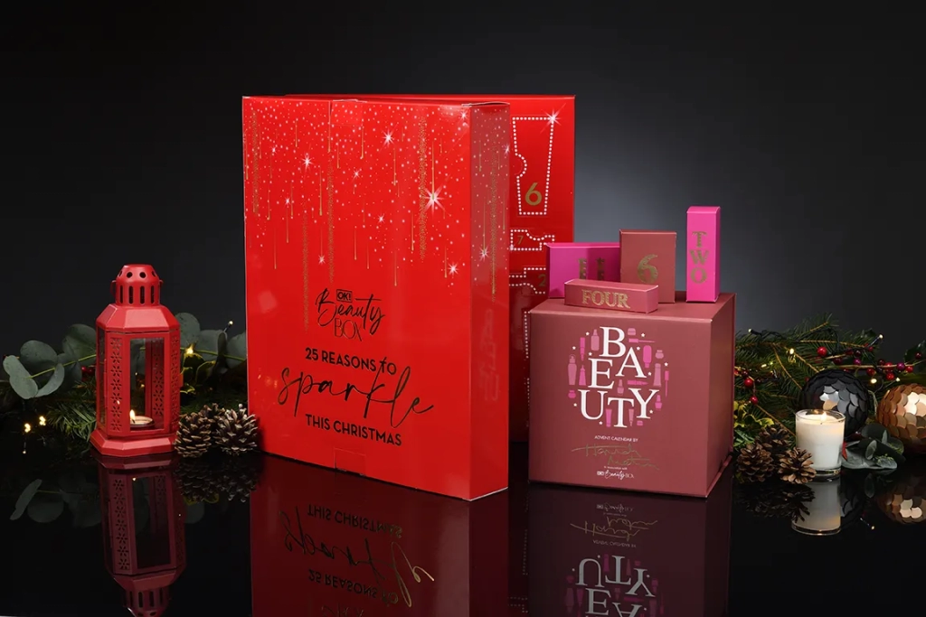 OK! Beauty Box advent calendar 2024 and 2023 beauty packaging