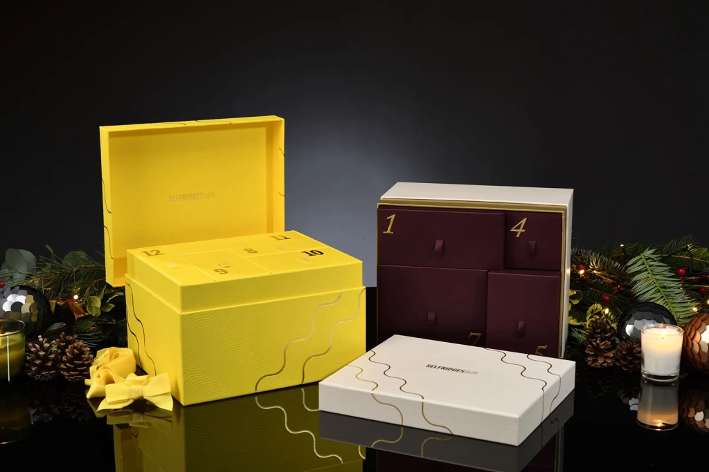 Selfridges VIP beauty advent calendars 2022, 2023 and 2024 packaging