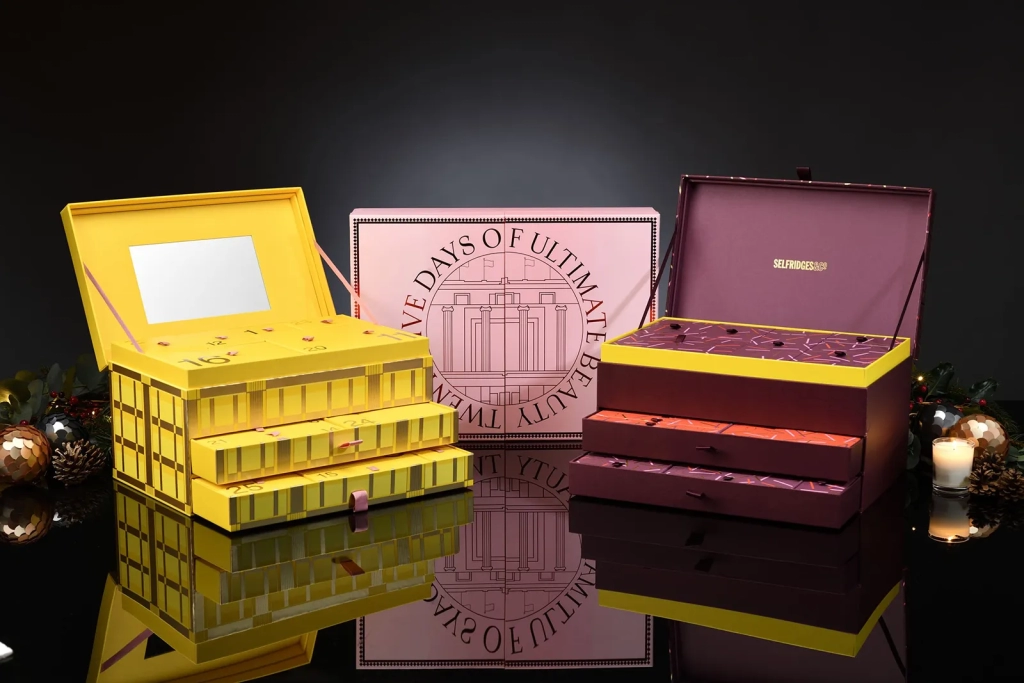 Selfridges 2025, 2023 and 2022 advent calendars group packaging